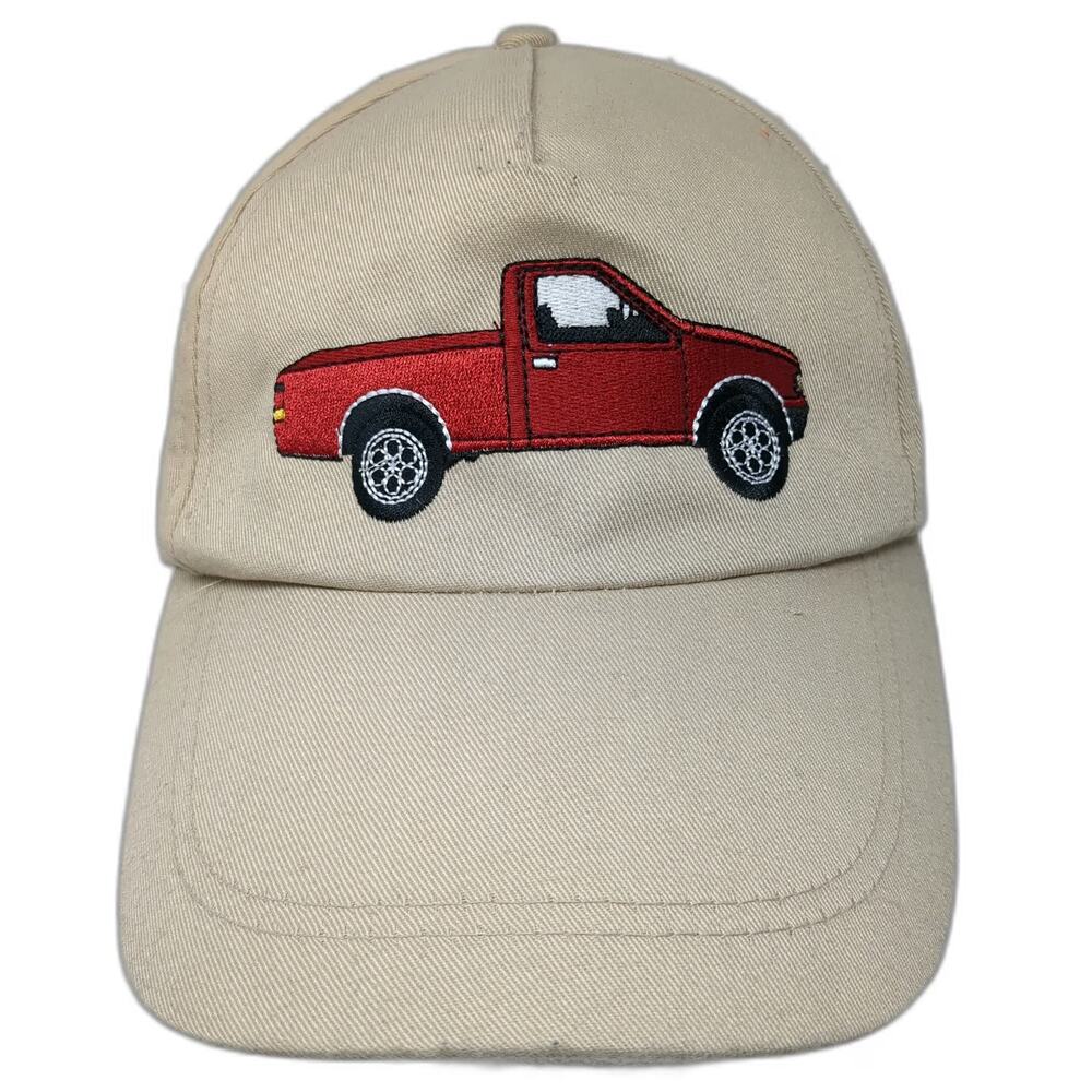 Dan Dee Collectors Choice 5 Panel Beige Hat One Size Snapback Red Pickup Truck
